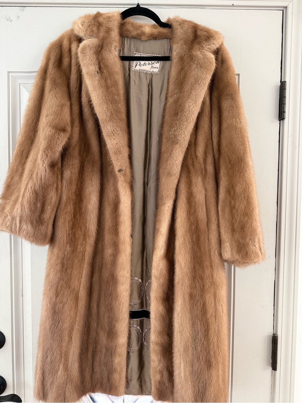 Vintage Tan Mink Fur Trench Coat